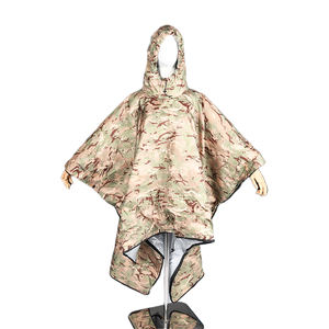 カモフラージュ屋外戦術寝袋3-1多機能ポリエステルキャンプポンチョ防水屋外レインコート - Product Image 1