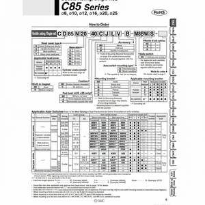 Pièces pneumatiques C85N12-30 de cylindre d'air pneumatique SMC - Product Image 1