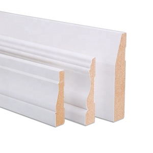 UV สําเร็จรูป / ห่อพีวีซี / สี PU / สีขาว MDF Trim Moulding กระดานกระโปรงก้นผนัง