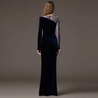 Robe de soirée longue de qualité en stock, série Célébrité, avec perles lourdes, en velours et maille, taille empire, coupe droite, pour femme enceinte