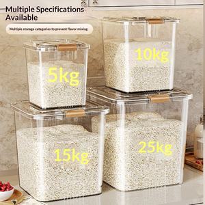 Seau à riz en plastique pour la maison, anti-insectes, anti-humidité, conteneur hermétique, 6L 10L 20L <span class=keywords><strong>30L</strong></span> 50L, pour le stockage des céréales, de la farine et des aliments - Product Image 3