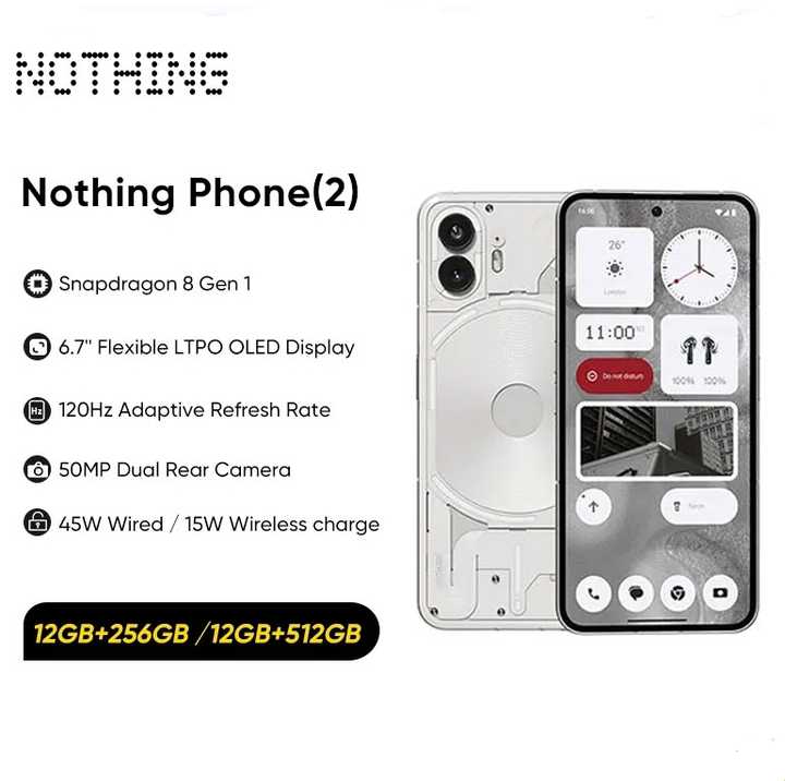Nothing Phone (2) - 5G Smart Phone with 12+256GB Storage