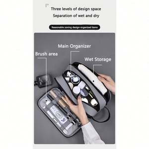 Neceser de Lujo para Hombre con Cierre de Cremallera, Organizador de Cosméticos de Viaje Grande, Impermeable, para Gimnasio, Kit de Afeitado, Esenciales de Negocios, Dopp Kit - Product Image 3