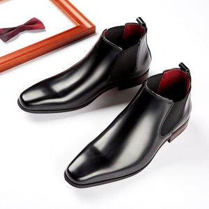 2025 New British-Style Men's Genuine Leather <b>Boots</b> Microfiber-Lined Business Formal Square-Toe Ankle <b>Boots</b> Double - Product Image 4