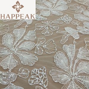 Tissu en tulle coloré esthétique HAPPEAK, tissu en <span class=keywords><strong>dentelle</strong></span> à haute densité, broderie de fleurs à paillettes pour vêtements de danse - Product Image 3