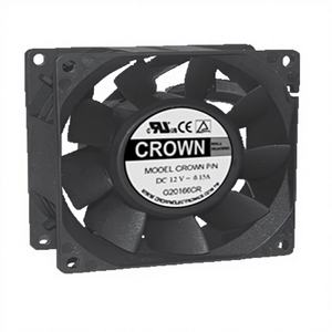 Ventilador Axial de Conducto Crown AGQ08038_12L DC con Rodamiento de Bolas, Aspas de Plástico, Personalizable OEM para Uso Industrial - Product Image 1