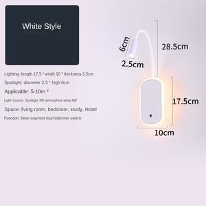 Lámpara de lectura montada en la pared de grado hotelero con control remoto Cabecero de cuello de cisne flexible Instalación empotrada en la base E26 - Product Image 2