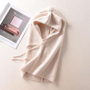 女性用大人用秋冬厚手ニット韓国風耳当て付きネックウォーマー暖かいフード付きスカーフ調節可能な暖かいバラクラバ帽子 - Product Image 6