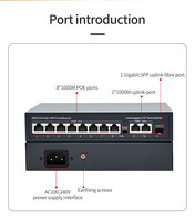 Commutateur PoE non géré 120W avec puce PSE standard, 11 ports 1000 Mbps, 8 ports PoE+, 2 ports Gigabit Uplink et 1 port SFP
