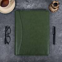 Cahier de notes personnalisé A4 en cuir végan pour entraîneur d'affaires Organisateur de documents Portefeuille Padfolio avec presse-papiers Hommes