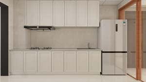 Gabinetes de Cocina Modulares de Madera Contrachapada con Acabado Melamina, Diseño de Grano de Madera, Fregadero Incluido, Estilo Moderno, Tamaño Personalizable - Product Image 2