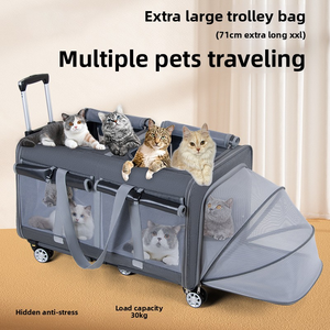 Bolsa de Transporte para Mascotas de Gran Capacidad, Material Oxford, Transportín para Gatos, para Viajes al Aire Libre, Transpirable, Cama Expandible para Perros - Product Image 4
