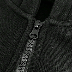 Sudadera con capucha informal con cremallera para hombre, ligera, de mezcla de algodón, con capucha con cordón ajustable - Product Image 3