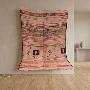 Tapis marocain Kilim de qualité supérieure en laine berbère, tissé à la main, à poils ras, motif géométrique, pour salon, vente en gros - Product Image 4
