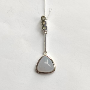 Pendentif en argent 925 avec calcédoine bleue - Product Image 1