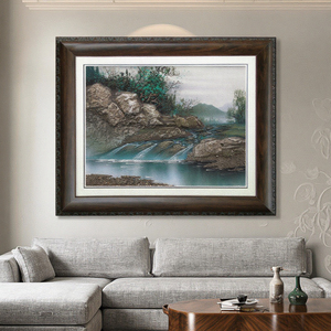 Arte de pared de <span class=keywords><strong>paisaje</strong></span> de Río <span class=keywords><strong>Rural</strong></span> moderno hecho a mano, <span class=keywords><strong>pintura</strong></span> de arenisca con Base de soporte de lienzo para decoración del hogar y arte de Adorno - Product Image 3