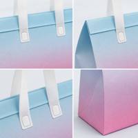 Sac isotherme non tissé auto-adhésif avec logo personnalisé, dégradé pastel, emballage thermique pour boulangerie, café, livraison de nourriture