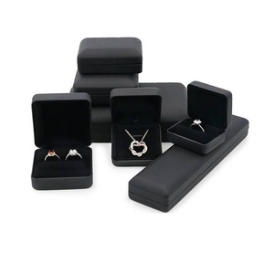 Custom Logo Fine Jewelry <b>Gift</b> <b>Box</b> Set for Men Black Rectangle Packaging for Men's Jewelry - Product Image 2