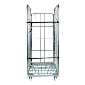 Chariot logistique pliable en métal galvanisé de stockage de livraison express d'entrepôt de supermarché au détail - Product Image 1