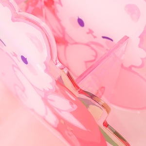 Персонализированный милый мультяшный акриловый держатель для ручек в виде контейнера, настольный органайзер для ручек в стиле аниме с возможностью нанесения логотипа, кавайный пластиковый держатель для ручек с фоторамкой - Product Image 5