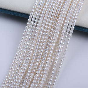 Perles d'eau douce de 3 à 3,5 mm en forme de mètre, matière semi-finie pour la fabrication artisanale de perles en vrac, vente en gros, directement de l'usine de Zhuji - Product Image 2