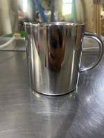 Mug à café isotherme à double paroi en acier inoxydable 400 ml avec poignée, design minimaliste et écologique pour les fêtes