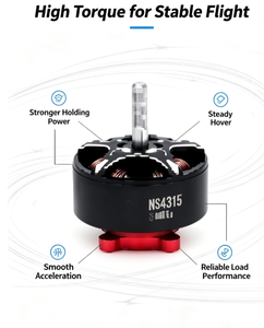 Moteur sans balais NS4315 500KV édition noire et rouge pour drones multirotors - Product Image 1
