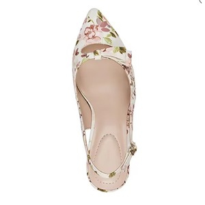 New Fashion Elegant Gentle Upper Floral-print <b>Heeled</b> Sandals Pointed <b>Toe</b> <b>Closed</b> <b>Toe</b> Side Bow Back Strap for Women Fit for Causal - Product Image 5