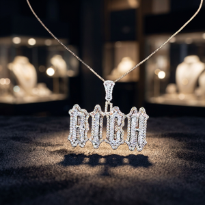 <b>Custom</b> Old English <b>Name</b> Pendant <b>Necklace</b> Iced Out AAA CZ Diamond Gothic Letter <b>Name</b> Pendant Hip Hop Bling Factory <b>Custom</b> Jewelry - Product Image 4