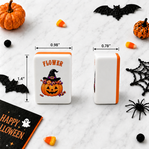 Juego de Fichas de Mahjong Acrílicas Portátiles para Halloween, Decoración de Bruja, Calabaza y Fantasma, Accesorio para Juegos de Mesa y Fiestas - Product Image 2