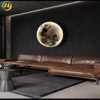 JYLIGHTING Lampe de chevet ronde décorative en forme de lune pour la maison