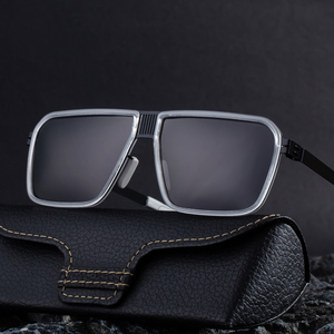 Gafas de sol polarizadas para hombre, lentes de sol de pesca con logotipo personalizado, de acero inoxidable, con borde completo cuadrado, con bisagra, UV400, dorado, marrón, a la <span class=keywords><strong>moda</strong></span> - Product Image 2