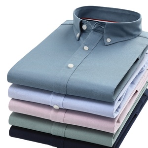 Men's Oxford Long Sleeve Solid Color Casual Formal Shirts for Men