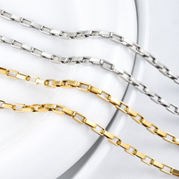 Chaîne en acier inoxydable plaqué or 18 carats en gros, maillons trombone, étanche, pour hommes, accessoires pour la fabrication de bijoux DIY