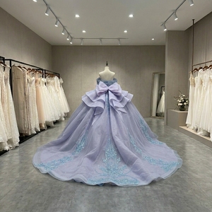 Lsmc136 Lilac Princess Quinceanera Dresses Designer Ball Gown Appliques Lace Sweet 15 16 Dresses Jancember - Product Image 4