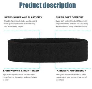 تيري القماش مطاطا عصابة رأس قطنية تجريب العصابات عصابات الرياضة/الأساور للرجال والنساء - Product Image 2