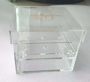 Nhà Máy Cung Cấp Biểu Tượng Tùy Chỉnh Wedding Flower Chủ Đa Chức Năng Rose Water Chủ Eyeliner Organizer 9 Lỗ 2 Tầng 1 Ngăn Kéo - Product Image 4