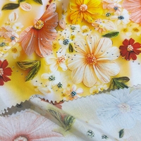 Tissu tissé 100 % rayonne imprimé numérique personnalisé 45s 100 g/m² à motif floral pour fabricants de vêtements, doux et respirant