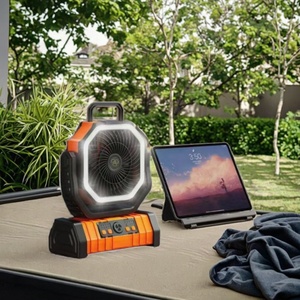 Ventilateur de table portable à LED avec refroidissement par air, batterie 20000 mAh, 4 vitesses, télécommande, numérique, rechargeable, ultra-silencieux, pour le camping - Product Image 3