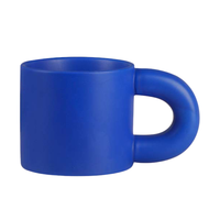 Mug en céramique créatif avec grande poignée - Tasse à eau mignonne et de grande valeur pour cadeaux d'affaires, logo personnalisé