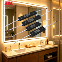 JMHC Transformateur LED ultra-mince en aluminium à sortie unique 12V 36W pour éclairage de miroir, anti-buée, efficacité 70-79%, vente chaude