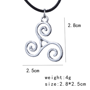 Collar de Bisutería de Moda, Aleación de Zinc, Estilo Vintage, con Colgante <span class=keywords><strong>Triskele</strong></span> Triskelion de Teen Wolf, con Cadena de Cuerda, Unisex, Diseño Allison Argent - Product Image 2