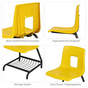 Customization Yellow PP Modern Ergonomic Study <strong>Chair</strong> with Storage Basket Eco-Friendly Durable Design for School &amp; Office Use - Product Image 3