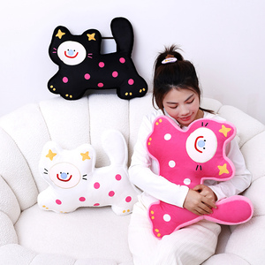 Nuevo Producto, Muestra Gratis, Diseño de Moda, Divertida Almohada de Felpa 3D con Forma de Cara de Gato, Almohada de Felpa con Estampado 3D - Product Image 6