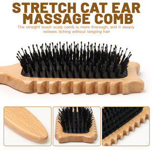 Cepillo para Cabello Ingrid, con Cerdas de Nailon para Desenredar y Masajear, Duradero, para Peinar Cabello Rizado, Mango Cuadrado de Bambú Antideslizante, Define el Cabello - Product Image 4