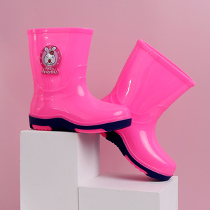 Bottes de pluie pour enfants, garçons et filles, chaussures aquatiques style étudiant, en caoutchouc imperméable, antidérapantes - Product Image 5