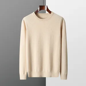 Factory Price Men Sweater Plain Knitted Pullover Cashmere Sweater For Winter 12-pin Crew neck sweater