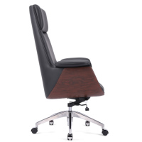 JORI Chaise de bureau pivotante à dossier haut Ergonomique Executive Manager Chaise d'ordinateur en cuir Design traditionnel populaire