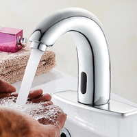 Robinet de lavabo de salle de bain sans contact à capteur de mouvement automatique avec couvercle de trou