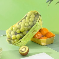 SenAng personnalisé fruits bateau en forme de plateau boîte d'emballage papier environnemental boîte de papier doré supermarché boîte de coupe de fruits